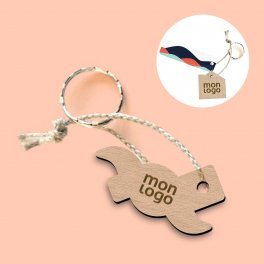 PORTE CLE ENGAGE EN BOIS PERSONNALISABLE 'SESAME'