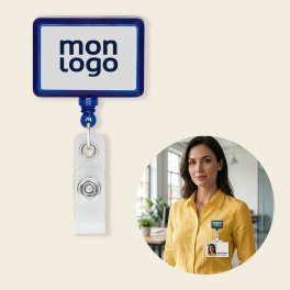 PORTE BADGE DEROULEUR PERSONNALISE 'DISTUBI RECTANGLE'