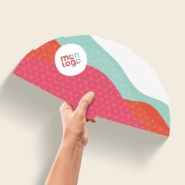 EVENTAIL EN PAPIER PERSONNALISABLE 'TAMO DEMI CERCLE'