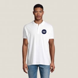 POLO PUBLICITAIRE HOMME BIO 'PLANET' BLANC 170 GR/M²