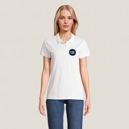 POLO PUBLICITAIRE FEMME BIO 'PLANET' BLANC 170 GR/M²