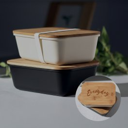 LUNCH BOX COUVERCLE EN BAMBOU PERSONNALISABLE 'BUCATI'