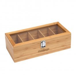 BOÎTE À THÉ PERSONNALISÉE EN BAMBOU 'LOUNGI'