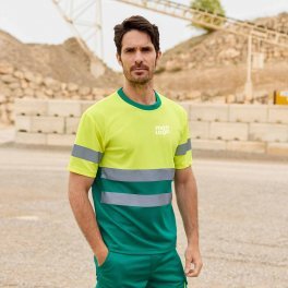 TEE SHIRT PERSONNALISABLE BICOLORE HAUTE VISIBILITÉ VELILLA® 'DISTO'