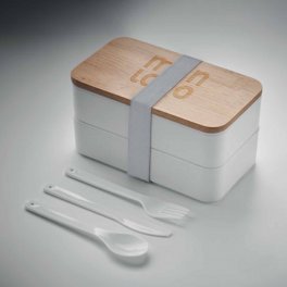 LUNCH BOX PUBLICITAIRE COUVERCLE BAMBOU 'BUCATI DOUBLE'