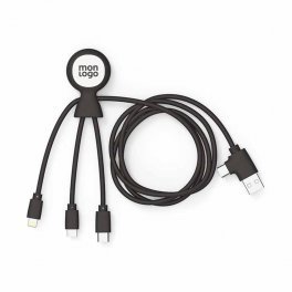 EXPRESS 72H   CÂBLE DE CHARGE PUBLICITAIRE BIODÉGRADABLE MULTI CONNECTEURS XOOPAR® 'MR BIO LONG' 