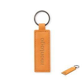 PORTE CLES PERSONNALISE CUIR RECYCLE RECT 'LEATA'