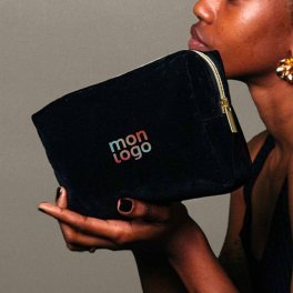 TROUSSE DE TOILETTE PERSONNALISABLE EN VELOURS 'DOUCE XL'