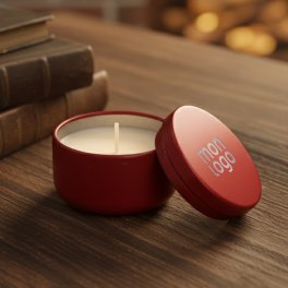 BOUGIE PARFUMEE PERSONNALISABLE BOITE METAL 'ECRYN ROND'