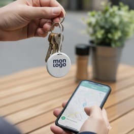 PORTE CLE GEOLOCALISABLE PERSONNALISABLE 'TRACKER ROND'