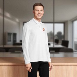 POLO MIXTE BLANC PERSONNALISE 'PACIFIC LSL'