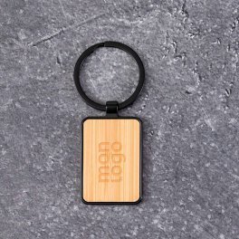PORTE CLES PERSONNALISE EN BAMBOU 'CASAWOOD DARK'