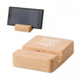 SOCLE SUPPORT TELEPHONE PERSONNALISABLE BOIS HEVEA 'PAYA'