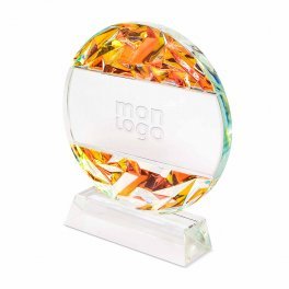 TROPHEE PERSONNALISABLE EN VERRE 'WAHOU ROND'