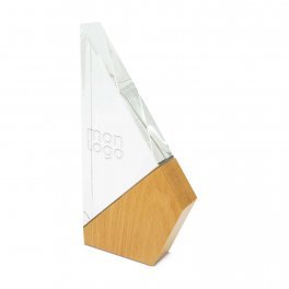 TROPHEE PERSONNALISE EN VERRE ET BOIS 'KAYNA PIC'
