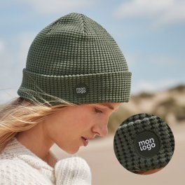 BONNET PERSONNALISE MAILLE NID D'ABEILLE 'WAFFLA'