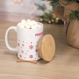 MUG NOEL COUVERCLE BAMBOU 300ML PERSONN 'HELIA'