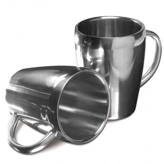 SET DE 2 MUGS PUBLICITAIRES EN INOX 'IRON'