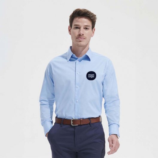 CHEMISE PUBLICITAIRE HOMME MANCHES LONGUES 'BRIGHTON' 140 GR/M²