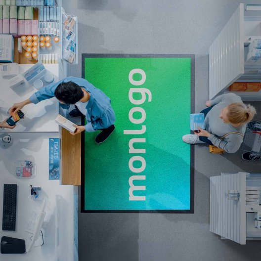 TAPIS D'ACCUEIL PERSONNALISÉ 'BIENVENUE PLUS'