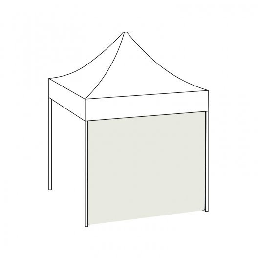 DEMI MUR BLANC TENTE 3x3 PERSONNALISABLE 'TELTA'