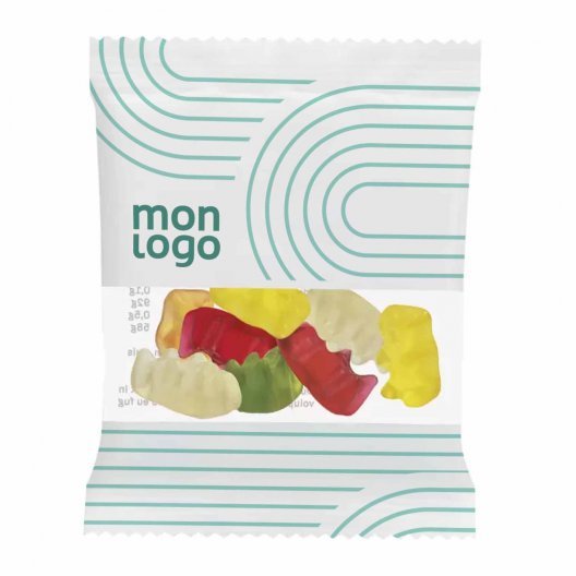 LOT DE 100 SACHETS MINI OURSONS D'OR HARIBO® PUBLICITAIRES