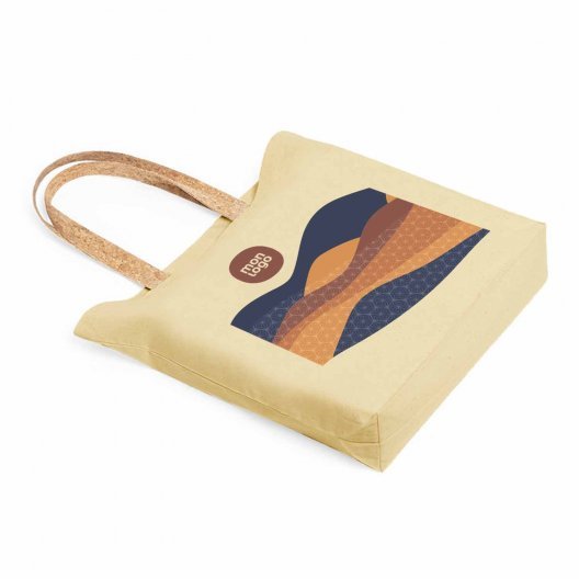 TOTE BAG PERSONNALISÉ COTON ET ANSES LONGUES EN LIÈGE 'EVORA' 180 GR/M²