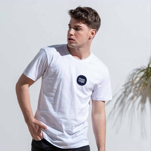 TEE SHIRT BLANC PERSONNALISABLE MIXTE 'NAYA' 150G/M²
