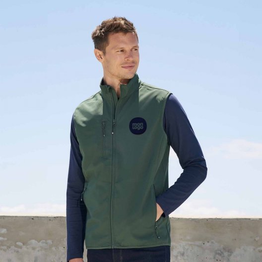 VESTE ZIPPÉE PERSONNALISÉE HOMME SOFTSHELL SANS MANCHES 'FALCON BW'