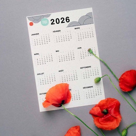 CALENDRIER PERSONNALISÉ SOUPLE PAPIER GRAINE 'COQLI'