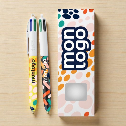 PACK 2 STYLOS 4 COULEURS BIC® PERSONNALISABLE 'STYLBOX'
