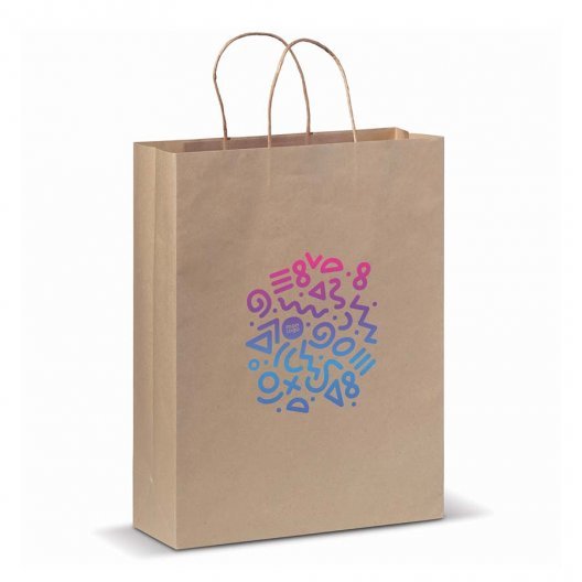 SAC PAPIER KRAFT PERSONNALISABLE ANSES TORSADEES 'MANTAZO' 