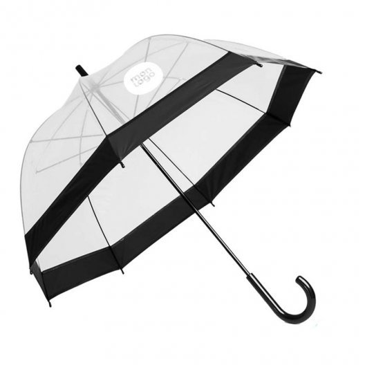 PARAPLUIE PUBLICITAIRE TRANSPARENT À CANNE 'LENCA' 