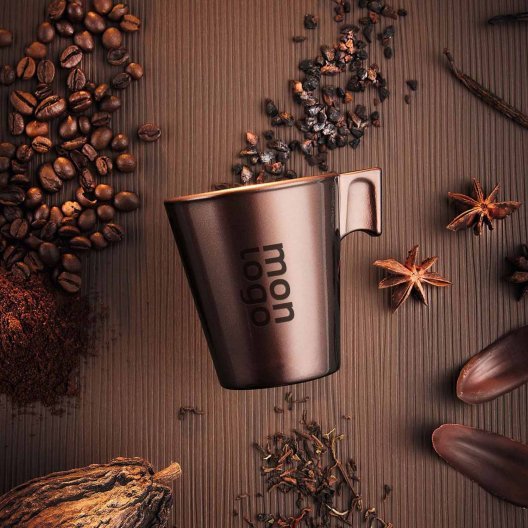 TASSE EN VERRE FRANCAIS MIF 80ML PERSONNALISEE 'FLASHY'