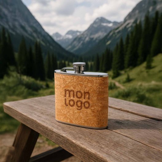 FLASQUE 170ML PERSONNALISEE EN INOX ET LIEGE 'GUDY CORK'