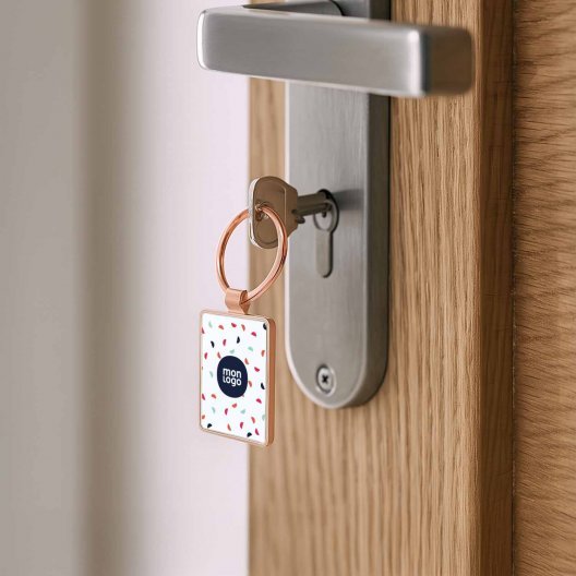 PORTE CLES METAL PERSONNALISE 'ANTONETTA RECTANGLE'