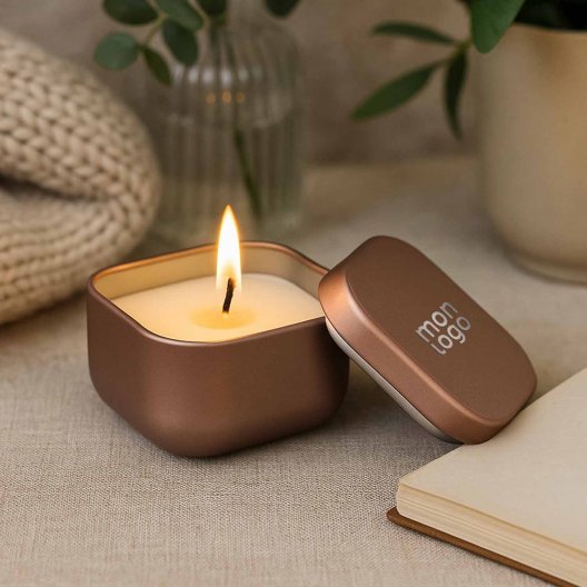 BOUGIE PARFUMEE PERSONNALISABLE BOITE METAL 'ECRYN'