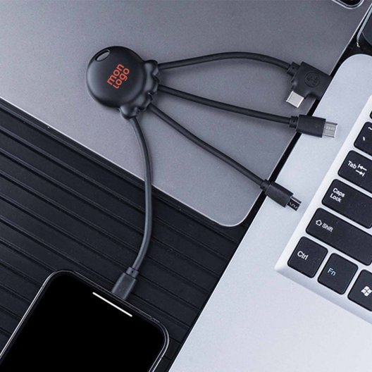 CABLE DE CHARGE 3 EN 1 PERSONNALISABLE 'OCTOPUS OBP'