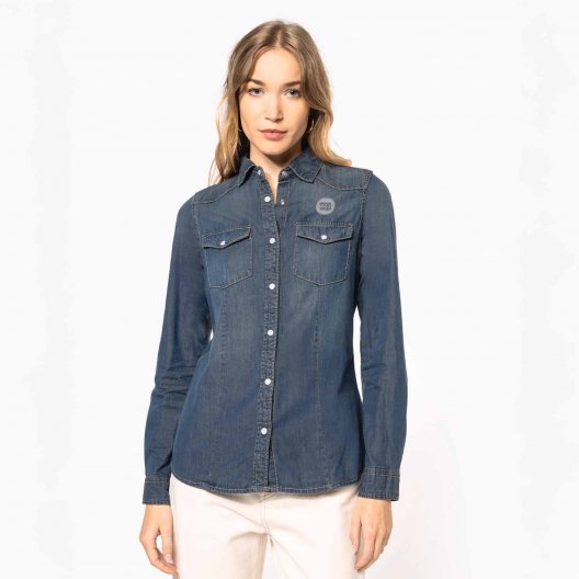 CHEMISE PERSONNALISABLE DENIM FEMME 'INDIGO RANGE'