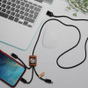 CÂBLE DE CHARGE LONG 3 EN 1 SCX ® PERSONNALISÉ AVEC LOGO LUMINEUX 'KIPA'