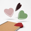 MARQUE PAGE PUBLICITAIRE COEUR EN CUIR RECYCLE 'FABY'