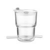 MUG PERSONNALISABLE EN VERRE AVEC PAILLE 400ML 'COFCIA'