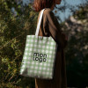 TOTE BAG IMPRESSION VICHY PERSONNALISABLE 'TICTOC'