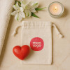 SAVON COEUR 50GR AVEC POCHON PERSONNALISE 'AMOR'