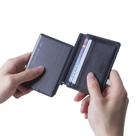 PORTE CARTES RECYCLÉ AVEC POWERBANK 3 000 MAH PERSONNALISÉ XOOPAR® 'INE'