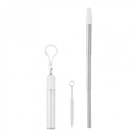 PAILLE RÉUTILISABLE PUBLICITAIRE RÉTRACTABLE EN MÉTAL 'JILUS'