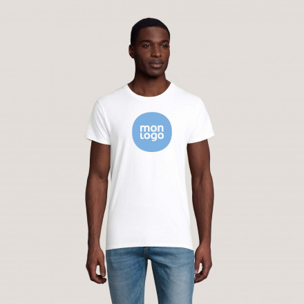 TEE SHIRT PUBLICITAIRE HOMME BIO BLANC 'PIONEER' 175 GR/M²