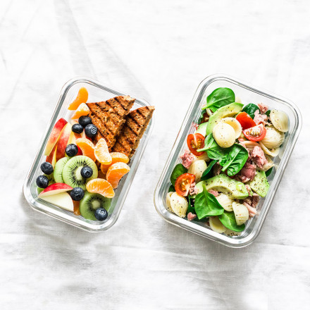 LUNCH BOX PERSONNALISABLE EN VERRE BOROSILICATE ET BAMBOU 'PENNE'