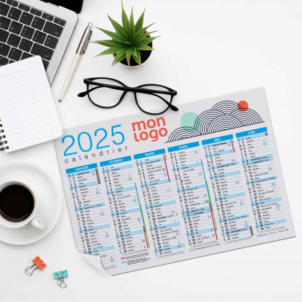 CALENDRIER PERSONNALISÉ SOUPLE PAPIER 250GR/M² A2 À A5 'ASTERO'