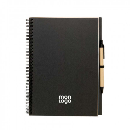 CARNET PERSONNALISÉ À SPIRALES AVEC STYLO 'MATARIO'